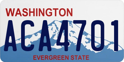 WA license plate ACA4701