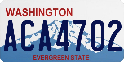 WA license plate ACA4702