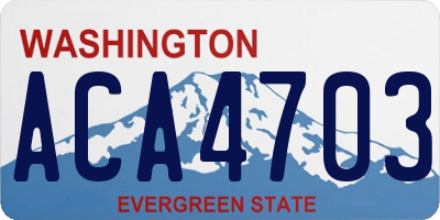 WA license plate ACA4703