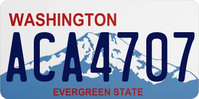 WA license plate ACA4707
