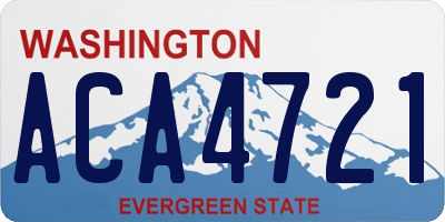 WA license plate ACA4721