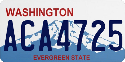 WA license plate ACA4725