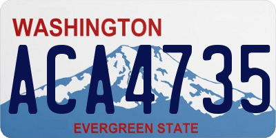 WA license plate ACA4735