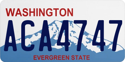 WA license plate ACA4747