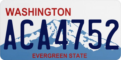 WA license plate ACA4752