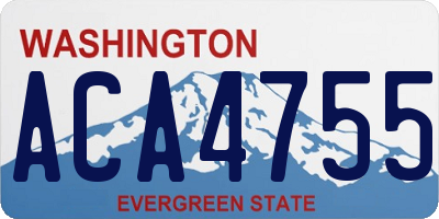 WA license plate ACA4755