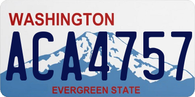 WA license plate ACA4757