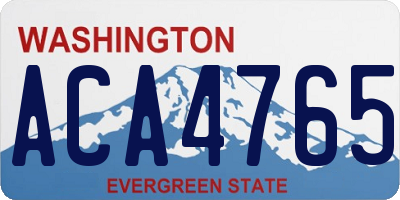 WA license plate ACA4765