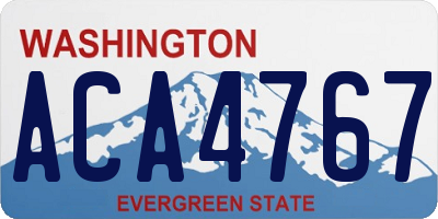 WA license plate ACA4767