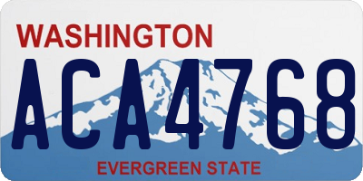 WA license plate ACA4768