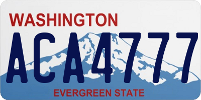 WA license plate ACA4777