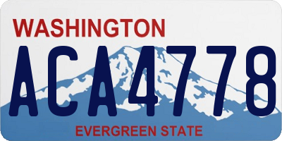 WA license plate ACA4778