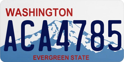 WA license plate ACA4785
