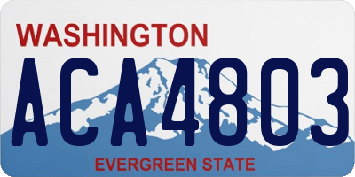 WA license plate ACA4803