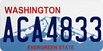 WA license plate ACA4833