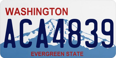 WA license plate ACA4839