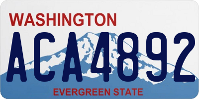 WA license plate ACA4892