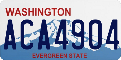 WA license plate ACA4904