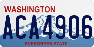 WA license plate ACA4906