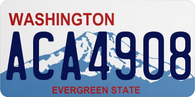 WA license plate ACA4908
