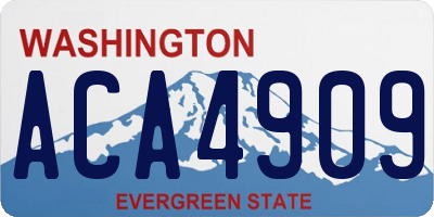 WA license plate ACA4909