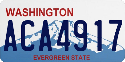 WA license plate ACA4917