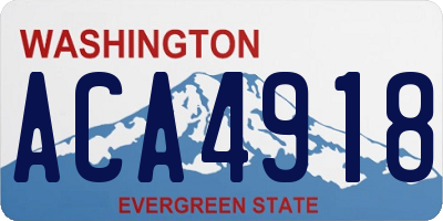 WA license plate ACA4918