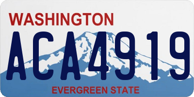 WA license plate ACA4919