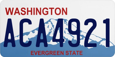 WA license plate ACA4921