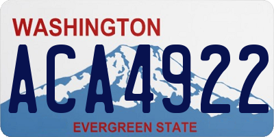 WA license plate ACA4922