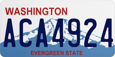 WA license plate ACA4924