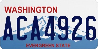 WA license plate ACA4926