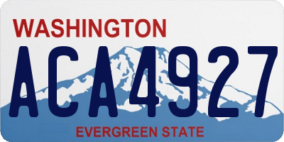 WA license plate ACA4927