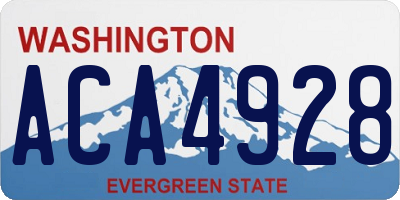 WA license plate ACA4928