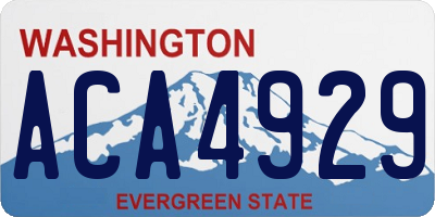 WA license plate ACA4929