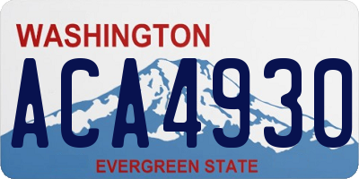 WA license plate ACA4930