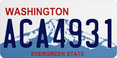 WA license plate ACA4931