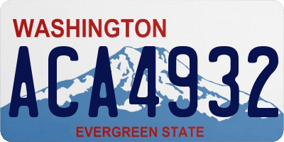 WA license plate ACA4932