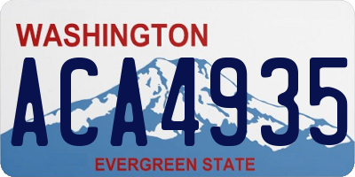 WA license plate ACA4935