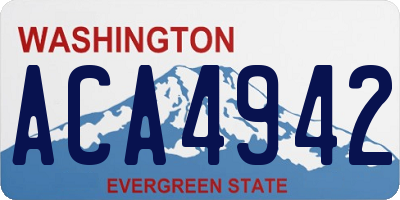 WA license plate ACA4942