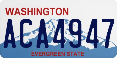 WA license plate ACA4947