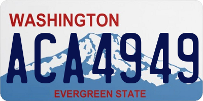 WA license plate ACA4949