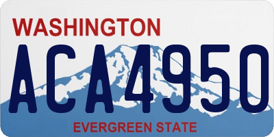 WA license plate ACA4950
