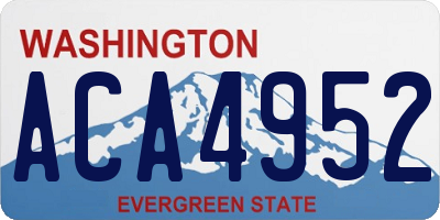 WA license plate ACA4952
