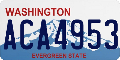 WA license plate ACA4953
