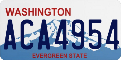 WA license plate ACA4954
