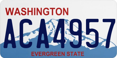 WA license plate ACA4957