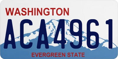 WA license plate ACA4961