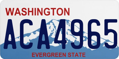 WA license plate ACA4965