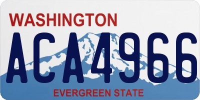 WA license plate ACA4966